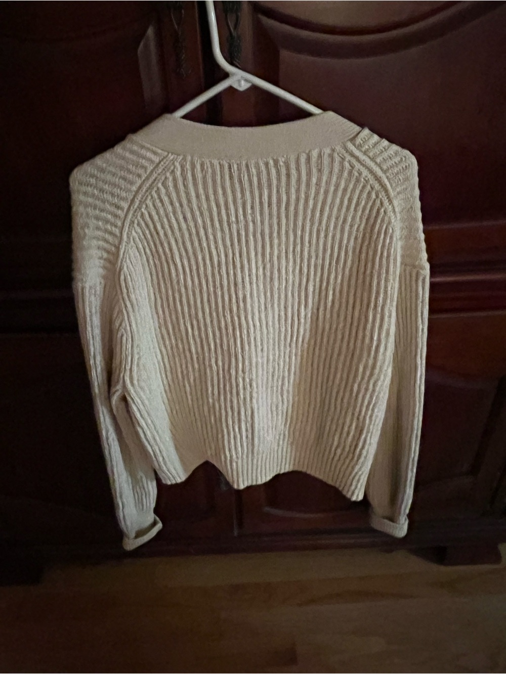 J. Crew Cream Ribbed Button-Front Cardigan - Picture 3 of 6